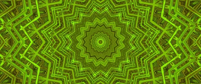 Tunnel Neon Verde Caleidoscopio Screensaver 2.39:1 Cinemascope 60fps Vj Loop