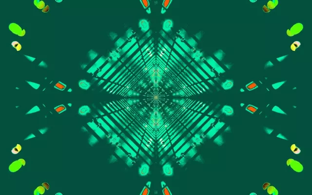 Neon Tunnel Kaleidoskop Diamant Gitter VJ Loop 16:10 MacBook 60fps Pauseskærm