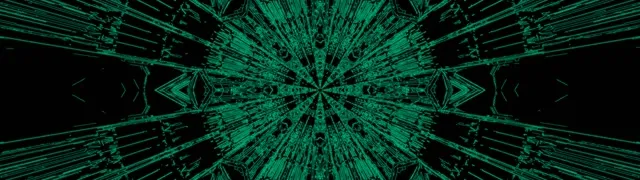 Neon Tünel Yeşil Kaleydoskop Patlaması VJ Loop 60fps 32:9 Süper Ultra Geniş Ekran Koruyucu