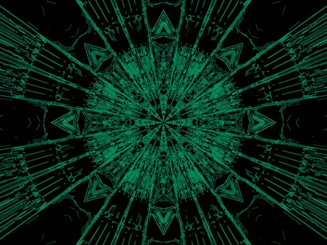 Terowong Neon Ledakan Kaleidoskop Hijau Vj Loop 4:3 Classic 60fps Screensaver