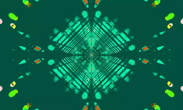 Neon Tunel Berde Diamante Kaleidoskopoa VJLoops 5:3 Zabala 60fps Pantaila-babeslea