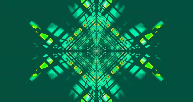 Túnel Neón Calidoscopio Verde Protector de Pantalla 4K UHD 60fps Vj loop