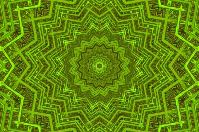 绿色霓虹隧道曼陀罗 3:2 Surface 60fps 屏保 VJLoops