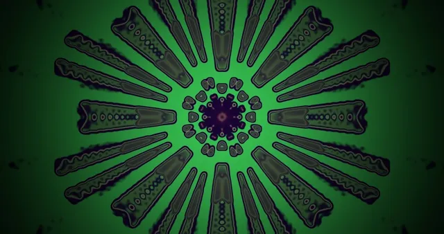 Grøn Neon Tunnel Mandala Pauseskærm 4K UHD 60fps VJ Loop