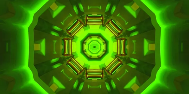 Berdeng Neon Tunnel Octagon Kaleidoscope VJ Loop 2:1 Univisium 60fps Screensaver