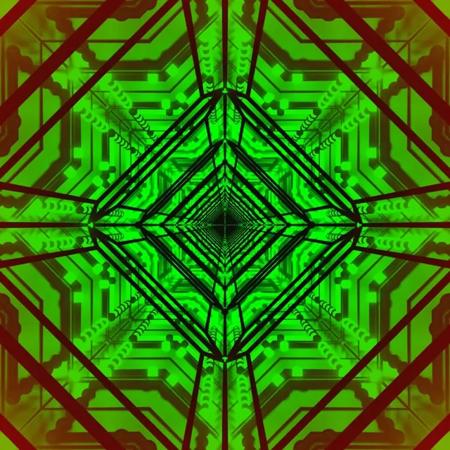 Grøn Neon Tunnel Pauseskærm 1:1 Kvadrat 60fps VJ Loop PC Laptop