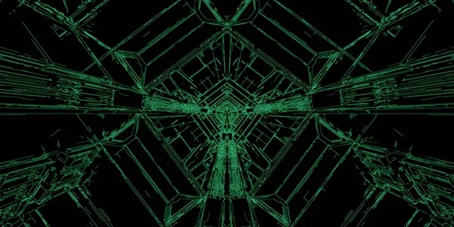 Penyelamat Skrin Terowong Neon Hijau 2:1 Univisium 60fps VJLoops PC Laptop