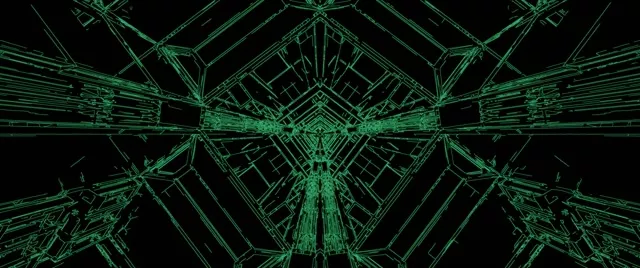 Groen Neon Tonnel Skermbeveiliging 2.39:1 Cinemascope 60fps VJLoops