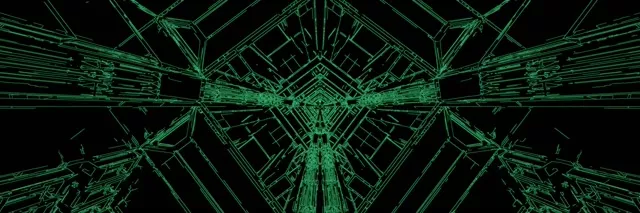 Vihreä Neon Tunneli Näytönsäästäjä 3:1 Triple Wide 60fps VJLoops PC