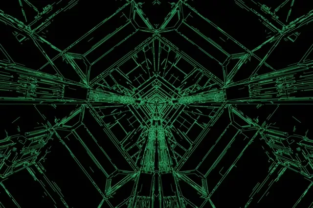 Zelený Neon Tunel Spořič 3:2 Surface 60fps VJ Loop PC Laptop