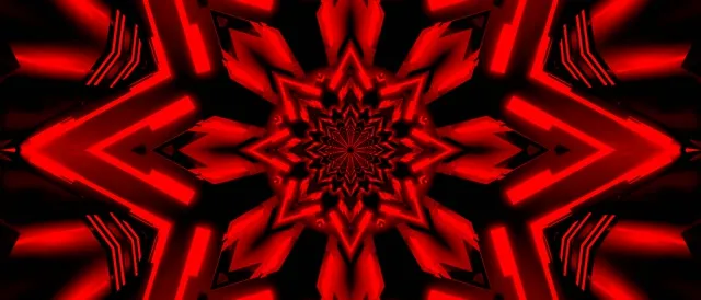 Neon Tunnel Green Star Kaleidoscope VJ Loop 21:9 Ultrawide 60fps Screensaver