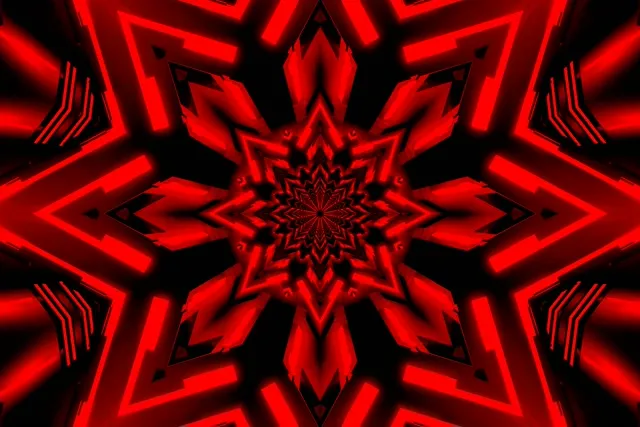 Neon Tunnel Green Star Kaleidoscope VJ Loop 3:2 Surface 60fps Screensaver