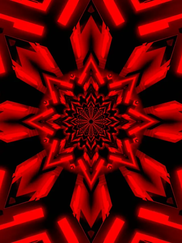 نفق نيون أخضر نجم كاليدوسكوب Vj Loop 3:4 iPad Portrait 60fps Screensaver