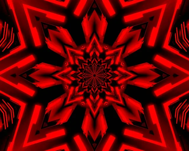 Neon Tunnel Zielona Gwiazda Kalejdoskop VJ Loop 5:4 Industrial 60fps Screensaver