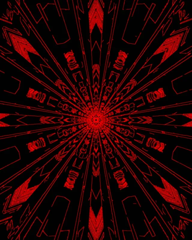 Neon Tunnel Green Fractal Kaleidoscope Burst Vj Loop 4:5 Instagram 60fps Screensaver