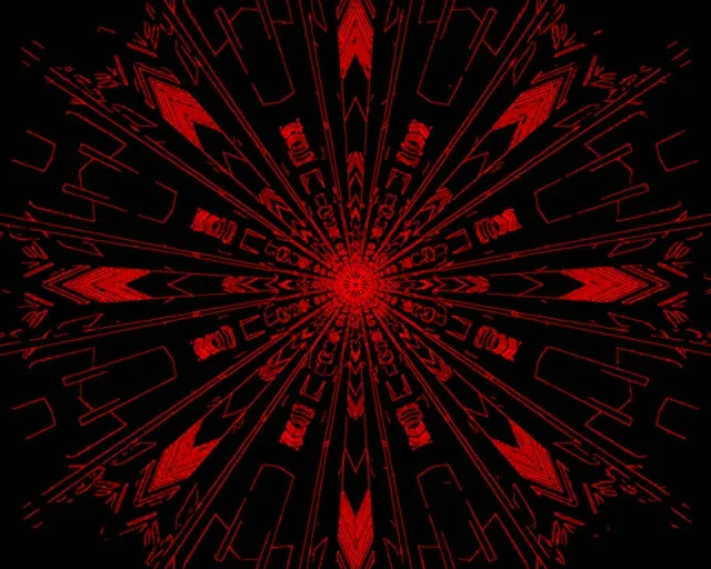 Neon Tunnel Green Fractal Kaleidoscope Burst Vj Loop 5:4 industrial 60fps screensaver