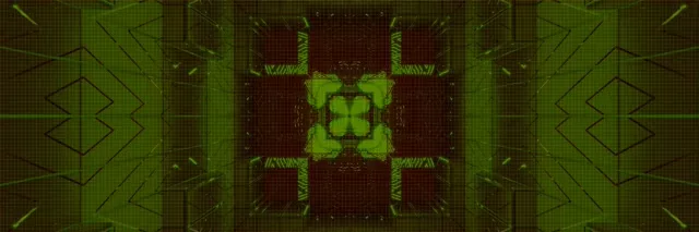 Neon Tunel Zelena Križ Kaleidoskop VJ Loop 3:1 Triple Wide 60fps Ohranjevalnik Zaslona