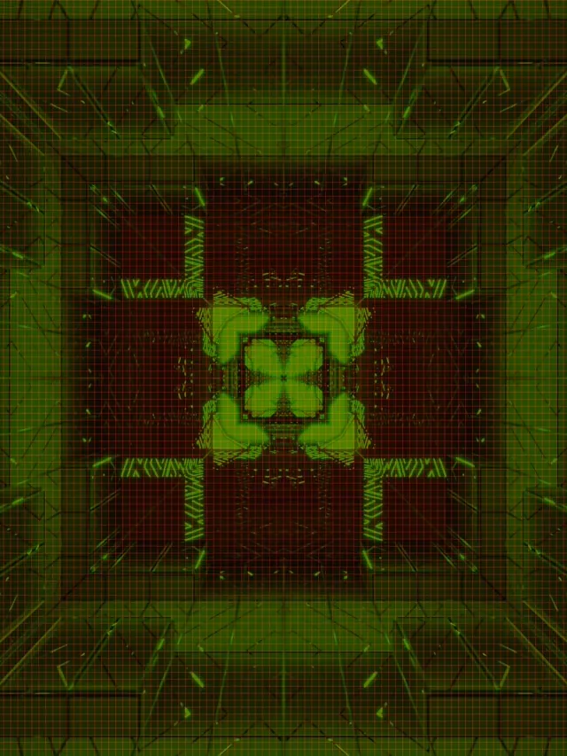 Neon Tunnel Green Fractal Cross Grid 3:4 iPad Portrait 60fps Screensaver Vj Loop