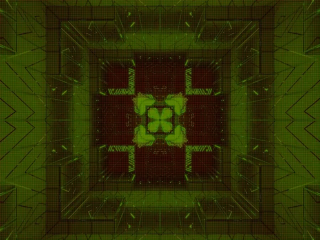 Neon Tunel Zeleni Fraktalni Križ Vj Loop 4:3 Klasični 60fps Čuvar Ekrana