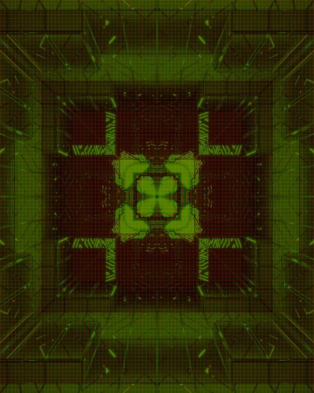 Neon Alagút Zöld Piros Rács Fraktál VJ Loop 4:5 Instagram 60fps Képernyővédő