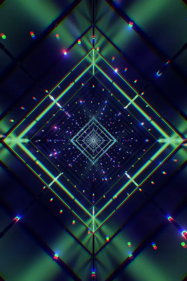 Neónový tunel diamant vortex VjLoops 60fps 2:3 foto portrét šetrič obrazovky