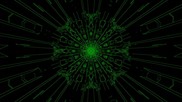 Berdea Neon Tunela Pantaila-babeslea 4K UHD 60fps VJ Loop