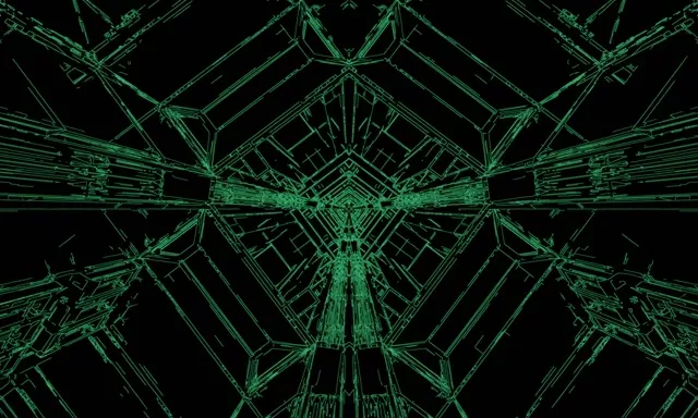 Grøn Neon Tunnel Pauseskærm 5:3 Wide 60fps VJ Loop PC Laptop