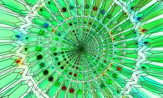 グリーン ネオントンネル スクリーンセーバー 5:3 ワイド 60fps VJLoops PC ラップトップ