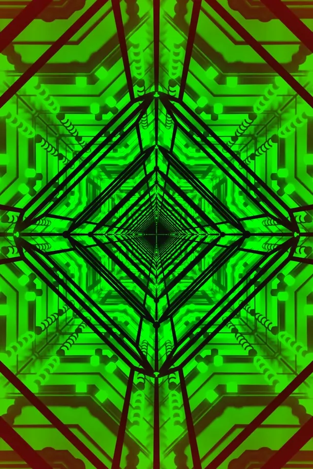 מנהרת נאון ירוקה שומר מסך 60fps 2:3 תצלום פורטרט VJ Loop PC מחשב נייד