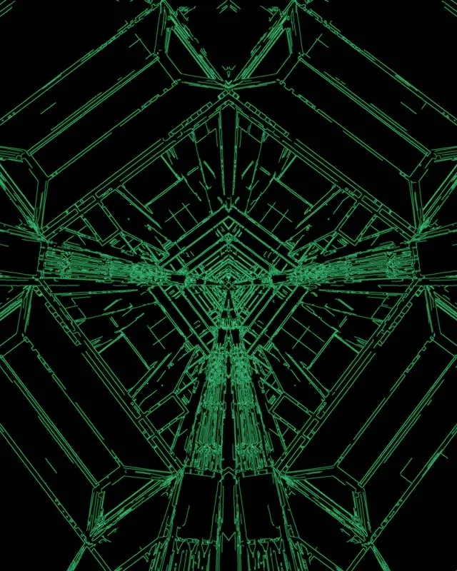 Yeşil Neon Tüneli Ekran Koruyucu 60fps 4:5 Instagram VJLoops PC Laptop