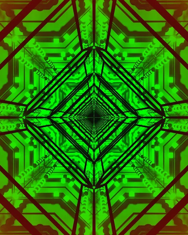 Tunel Neon Verde Screensaver 60fps 4:5 Instagram VJ Loop PC Laptop