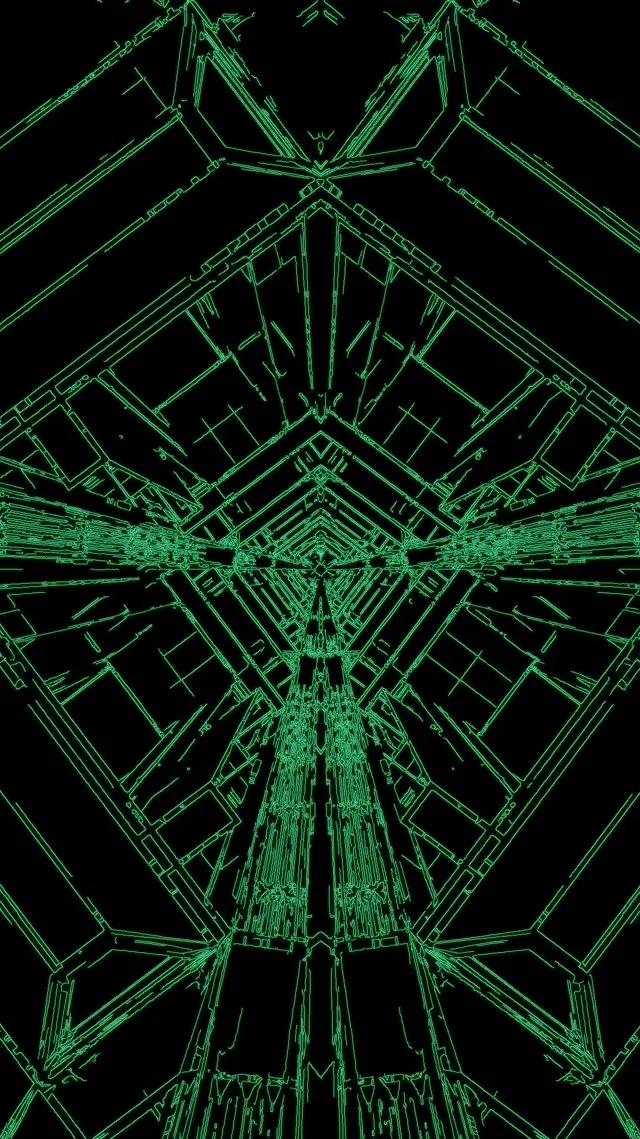 Green Neon Tunnel Screensaver 60fps 9:16 Reels VJ Loop PC Laptop