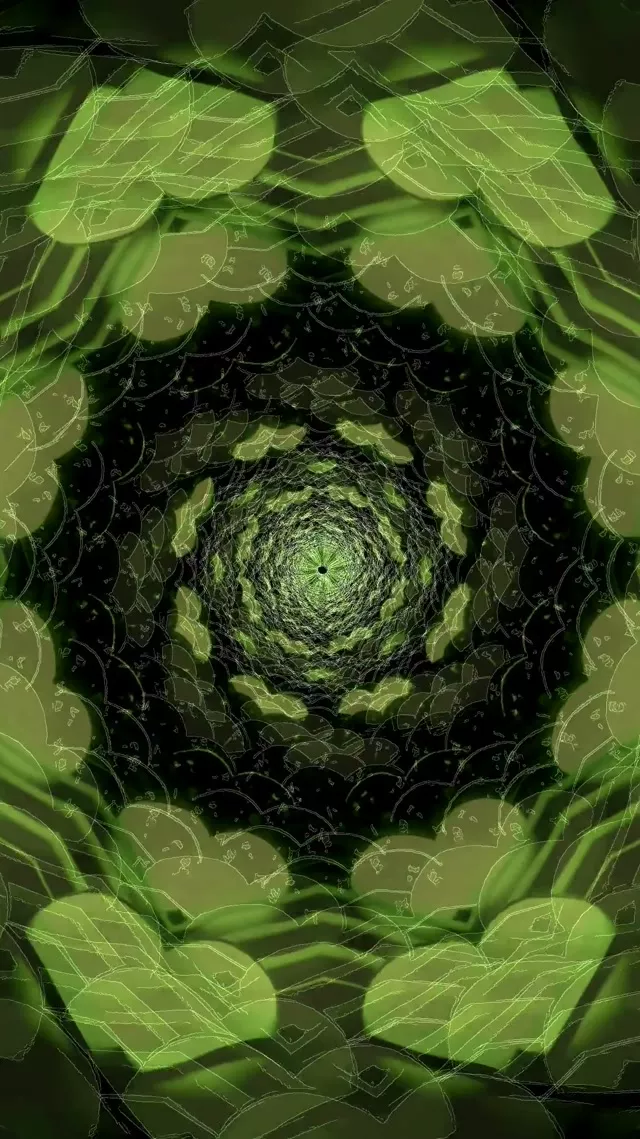 Espiral Vórtice Túnel de Neón Verde | 9:16 Reels 60fps VJLoops Protector