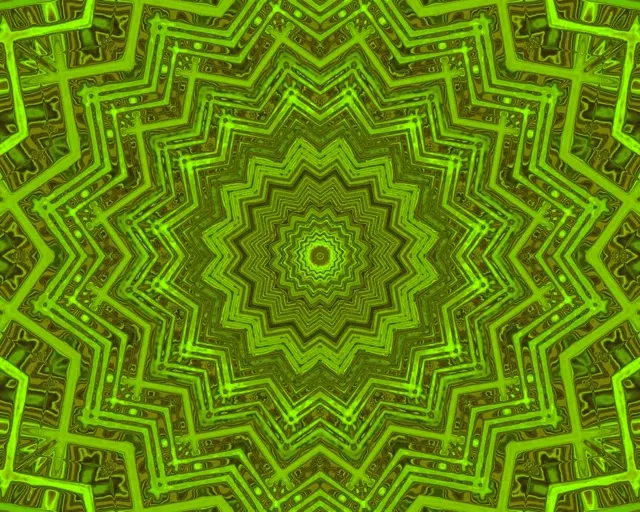Tunel Neon Verde Caleidoscop Stea Screensaver 5:4 industrial 60fps Vj loop