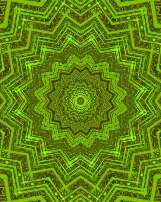 Tunel Neon Verde Mandala Stea Screensaver 60fps 4:5 Instagram Vj Loop