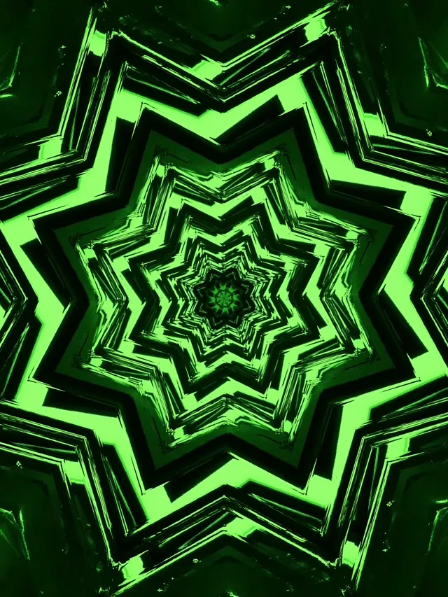 Neon Tunela Berde Izarra Vortex VJ Loop 3:4 iPad Portrait 60fps Pantaila-babeslea