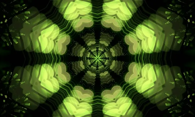 Neon Tunnel Kaleidoscope Vortex | 5:3 Wide | 60fps Screensaver Loop
