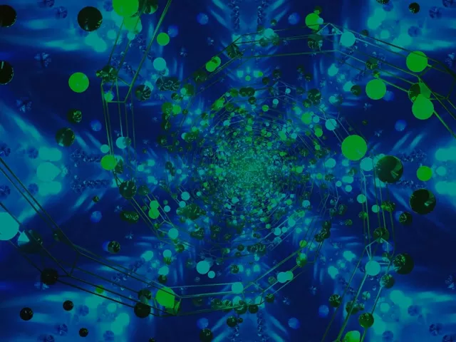 VJLoops ネオントンネルグリーンブルーボケ螺旋 4:3 Classic 60fps スクリーンセーバー