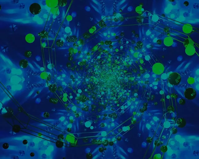 Neon Alagút Zöld Buborék Örvény Vj Loop 5:4 Ipari 60fps Képernyővédő