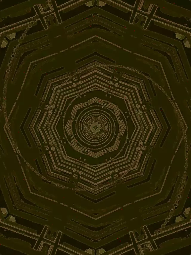 Tunnel Néon Vortex Octogone Olive VJ Loop 3:4 iPad Portrait 60fps Économiseur d'Écran