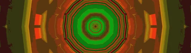 霓虹隧道綠色八角漩渦 32:9 超級超寬螢幕 60fps 螢幕保護程式 VJ Loop