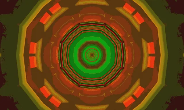 Neoon Tunnel Roheline Kaheksanurk Keeris VJ Loop 5:3 Lai 60fps Ekraanisäästja