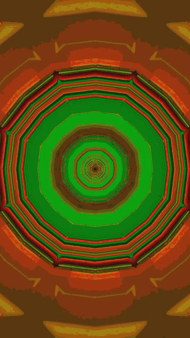 霓虹隧道旋轉八角漩渦綠紅 9:16 Reels 60fps 螢幕保護程式 VJ Loop