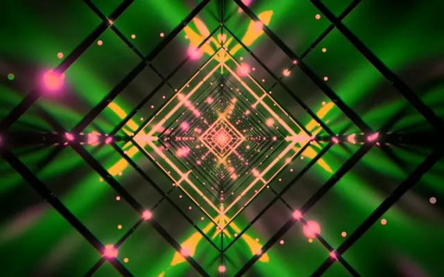 Twnnel Neon Grid Diemwnt VJ Loop 60fps 16:10 MacBook Sgrin Arbed Gwyrdd Pinc