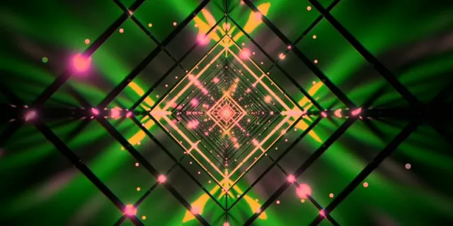 Túnel Neón Verde Rosa Grella Diamante VJ Loop 2:1 Univisium 60fps Protector de Pantalla