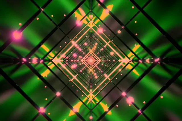 Neónový Tunel Diamant Mriežka VJ Loop 3:2 Surface 60fps Šetrič Obrazovky