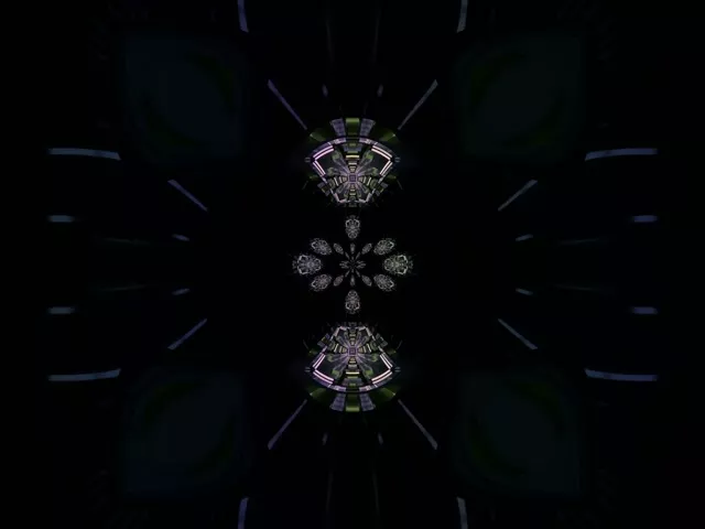 Neon Tunnel Kaleidoscoop Vortex | 4:3 Classic 60fps Screensaver Loop