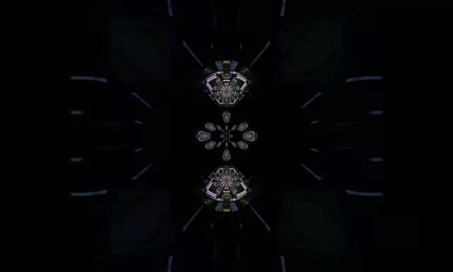 Neon Tunnel Radial Kaleidoscope Vortex | 5:3 Wide 60fps Screensaver Loop