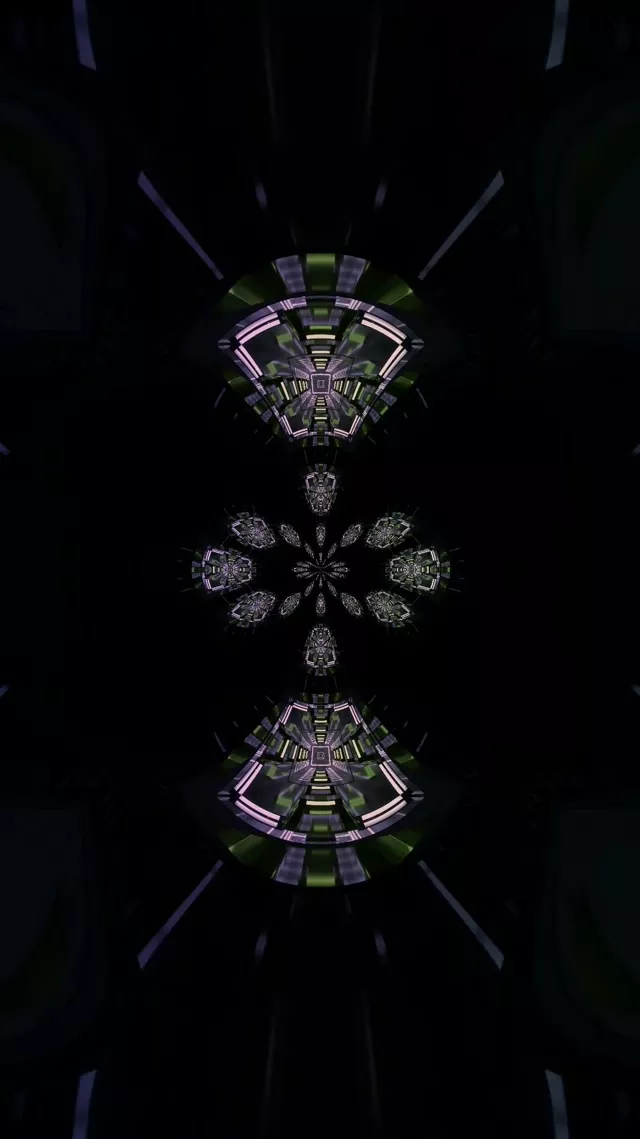 Túnel de Neón Caleidoscopio Vórtice | 9:16 Reels 60fps Protector de Pantalla Loop