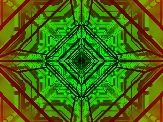 أخضر أحمر نيون تونيل Screensaver 4:3 Classic 60fps VJ Loop PC Laptop